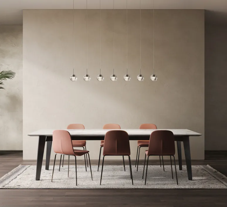 Suspension*KDLN Suspension, Dew, , sans rosace, LED, 2700K, 440lm, Ø11cm, H11cm - chrome