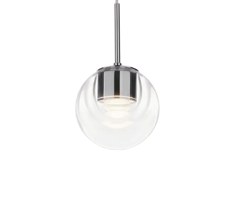 Suspension*KDLN Suspension, Dew, , sans rosace, LED, 2700K, 440lm, Ø11cm, H11cm - chrome