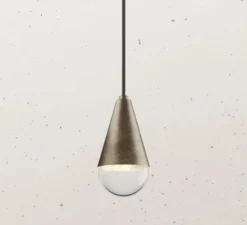 Suspension*Il Fanale Suspension, Dew single, , Ø9,4cm, H150cm - fer antique, verre transparent