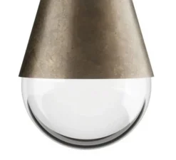 Suspension, Dew single, fer antique, verre transparent, Ø9,4cm, H150cm - Il Fanale