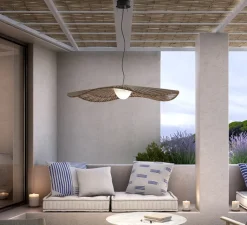 Suspension*Bover Suspension d'extérieur, Mediterrània S/105/01, , IP66, LED, 2700K, 2064lm, Ø105cm, H12,3cm - marron