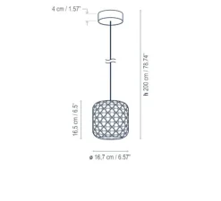 Suspension*Bover Suspension d'extérieur, Nans S Outdoor, , IP66, LED, dim, 2700K, 503 lm, Ø16,7cm, H16,5cm - Brun graphite - Teinte beige