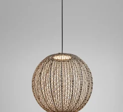 Suspension d'extérieur, Nans Sphere S, Brun graphite - Teinte marron, IP66, LED, dim, 2700K, 1400 lm, Ø60cm, H257cm - Bover