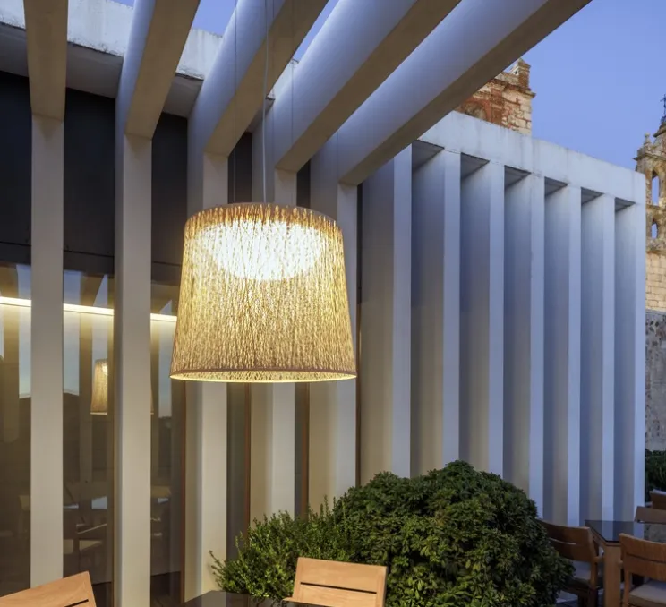 Suspension d'extérieur, Wind 4077, marron, IP64, LED, 2700k, 741 lm, Ø60cm, H48cm - Vibia