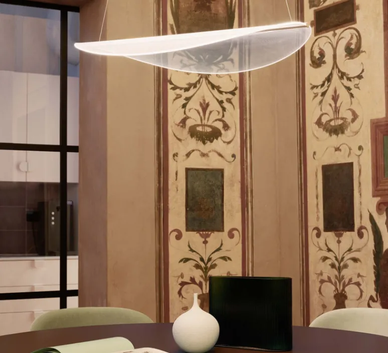 Suspension*Stilnovo Suspension, Diphy, , LED, dim, 3000K, 2620lm, L75,6cm, H8,1cm - transparent