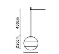Suspension, Dipping Light 20 - 24V, vert, Ø20cm, H60cm - Marset