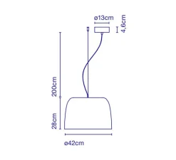 Suspension*Marset Suspension, Djembé 42.28, , LED, 2700K, 925lm, Ø42cm, H28cm - bleu ciel PANTONE 7542C