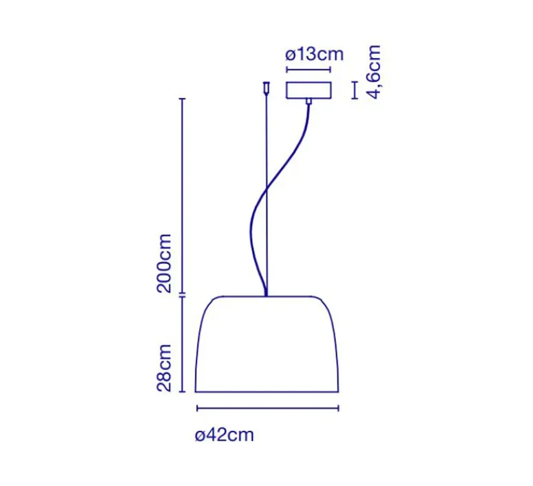 Suspension*Marset Suspension, Djembé 42.28, , LED, 2700K, 925lm, Ø42cm, H28cm - bleu ciel PANTONE 7542C