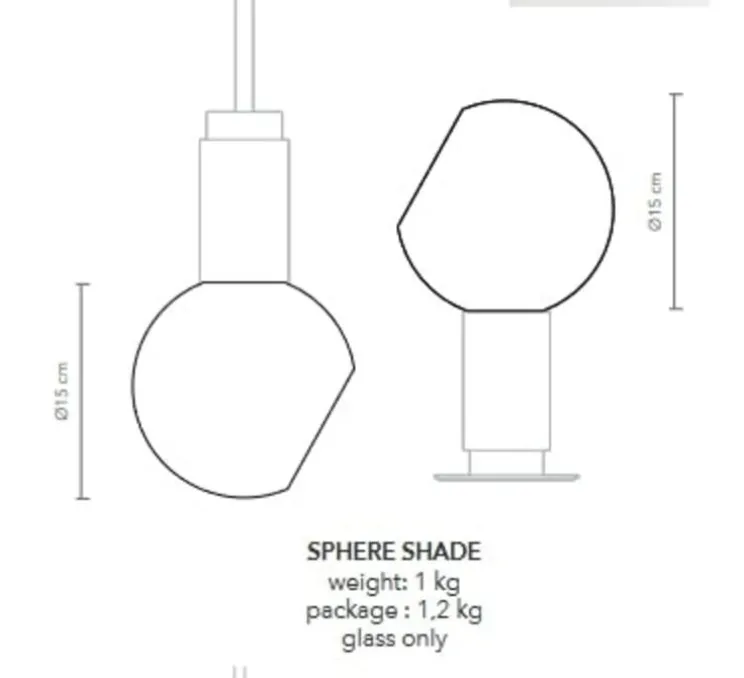 Suspension, Donya Sphere, blanc, Ø15cm, H35,3cm - Anour