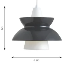 Suspension*Louis Poulsen Suspension, Doo Wop, gris foncé, Ø28,3cm, H24,5cm - gris fonçé