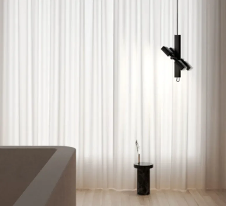 Suspension*Lambert&Fils Suspension, Dorval 01, , LED, 2700K, 2888lm, L36cm, H46cm - variable 0-10V, corps, câble et boucle noirs, rosace noire