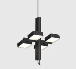 Suspension*Lambert&Fils Suspension, Dorval 01, , LED, 2700K, 2888lm, L36cm, H46cm - variable 0-10V, corps, câble et boucle noirs, rosace noire