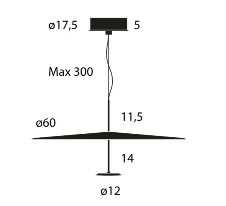 Suspension, Dot 600 Dali, noir, LED, dim, 2700K, 1000 lm, Ø60cm, H25,5cm - Lumina