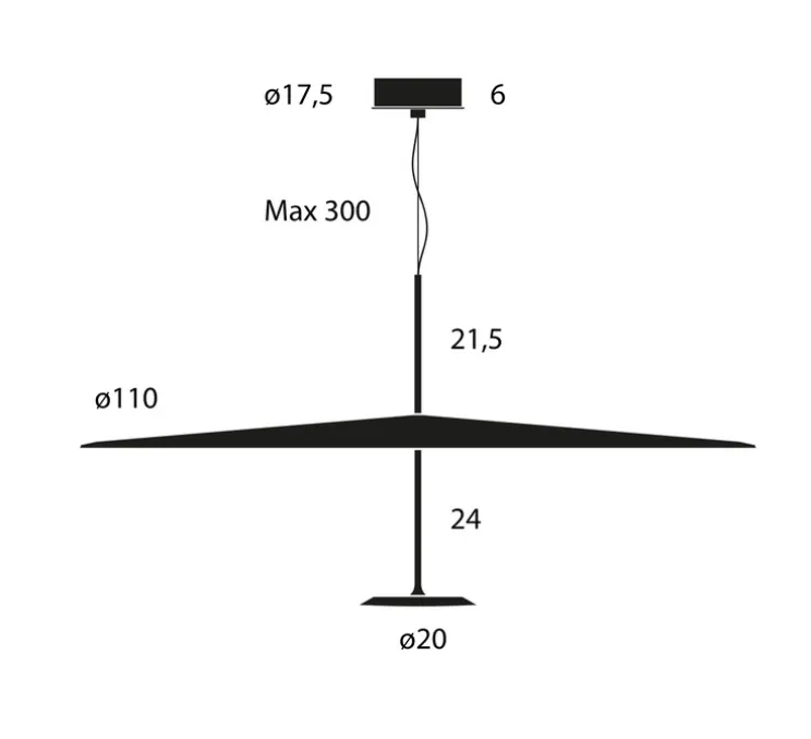 Suspension, Dot 1100, laiton, LED, dim, 2700K, 2139 lm, Ø110cm, H45,5cm - Lumina
