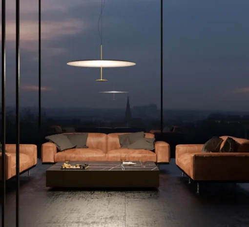 Suspension, Dot 800, laiton, LED, dim, 2700K, 1690 lm, Ø80cm, H33,5cm - Lumina