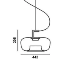 Suspension*Brokis Suspension, Double Short, , LED, dim, 2700K, 1070 lm, Ø44,2cm, H30,5cm - gris fumé