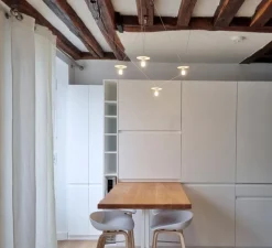 Suspension, D02P4, blanc mat, LED, avec diffuseur, dim, 2700K, 350 lm, Ø12cm, H5cm - OliveLab