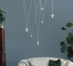 Suspension*OliveLab Suspension, D02P6, , LED, avec 3 diffuseurs et 3 lentilles, dim, 2700K, 350 lm, Ø12cm, H5cm - blanc mat