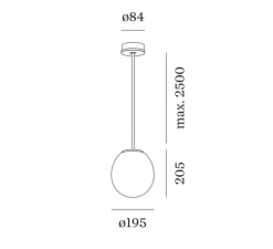 Suspension*Wever&Ducré Suspension, Dro ceiling suspended 2.0, , Ø19,5cm, H20,5cm - noir et marron opale