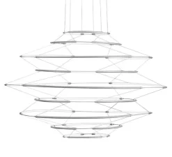 Suspension*Nemo Lighting Suspension, Drop 9, , LED, dim, 1-10V, 2700K, 8700 lm, Ø110cm, H66cm - argent satiné