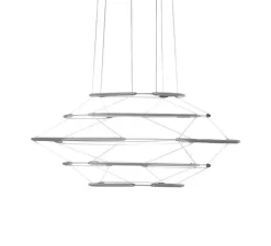 Suspension*Nemo Lighting Suspension, Drop 5, , LED, dim, 1-10V, 2700K, 3350 lm, Ø70cm, H33cm - argent satiné