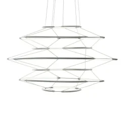 Suspension*Nemo Lighting Suspension, Drop 7, , LED, dim, 1-10V, 2700K, 5700 lm, Ø90cm, H50cm - argent satiné
