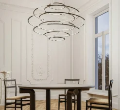 Suspension*Nemo Lighting Suspension, Drop 9, , LED, dim, 1-10V, 2700K, 8700 lm, Ø110cm, H66cm - noir mat