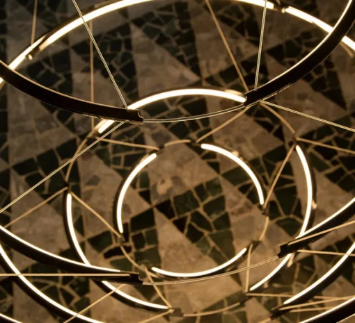 Suspension*Nemo Lighting Suspension, Drop 9, , LED, dim, 1-10V, 2700K, 8700 lm, Ø110cm, H66cm - noir mat