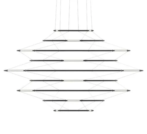 Suspension*Nemo Lighting Suspension, Drop 9, , LED, dim, 1-10V, 2700K, 8700 lm, Ø110cm, H66cm - noir mat