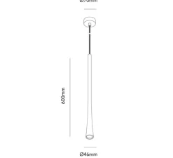 Suspension, Drop S1, noir, LED, 350lm, dimmable, Ø7cm, H60cm - Light Point