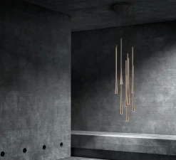 Suspension*Light Point Suspension, Drop S2, , LED, 2700K, 200lm, Ø7cm, H90cm - rose doré