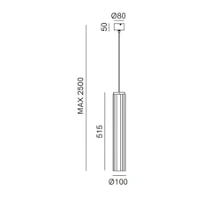 Suspension, Dune 299.02.OSC, laiton bruni et céramique, Ø10cm, H51,5cm-Il Fanale