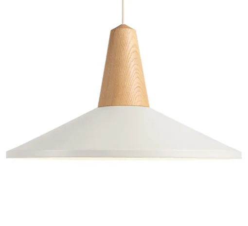 Suspension, Eikon Shell, chêne et blanc, Ø54cm, H32cm - Schneid