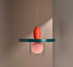 Suspension*Sphaer Suspension, Eirene, , Ø54cm, H43,5cm - bleu pétrole, orange, rose