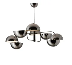 Suspension*Penta Suspension, Elisabeth, , LED, dim, 0-10V, 3000k, 8 x 827 lm, Ø110cm, H30cm - chrome noir