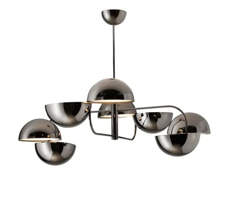 Suspension*Penta Suspension, Elisabeth, , LED, dim, 0-10V, 3000k, 8 x 827 lm, Ø110cm, H30cm - chrome noir