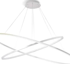 Suspension*Nemo Lighting Suspension, Ellisse double, , LED, 2700k, 4675lm, Ø135cm, H70cm - blanc