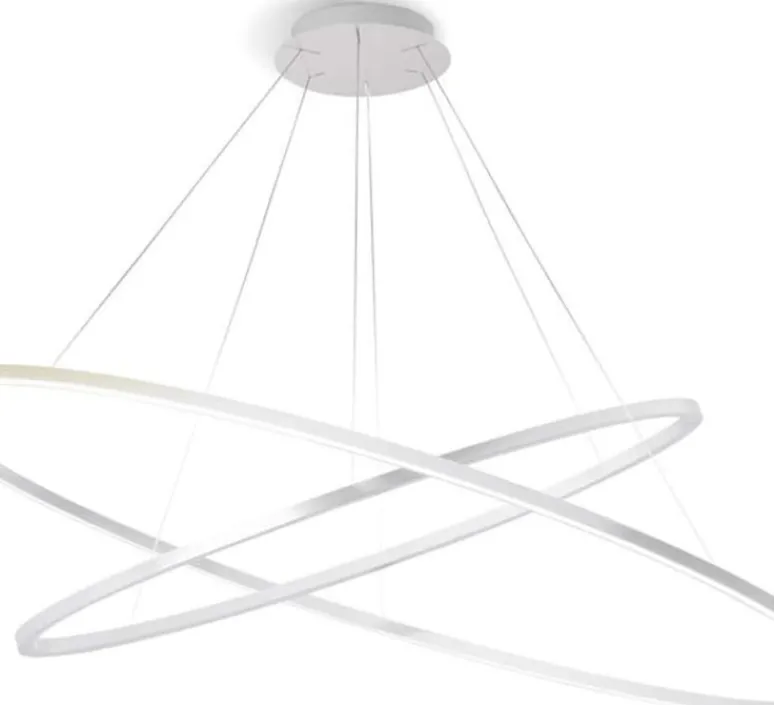 Suspension*Nemo Lighting Suspension, Ellisse double, , LED, 2700k, 4675lm, Ø135cm, H70cm - blanc