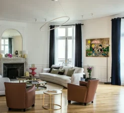 Suspension*Nemo Lighting Suspension, Ellisse major, , LED, uplight, 2700k, 7800lm, L135cm, P70cm - BLANC