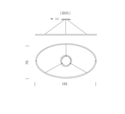 Suspension*Nemo Lighting Suspension, Ellisse major, , LED, uplight, 2700k, 7800lm, L135cm, P70cm - BLANC