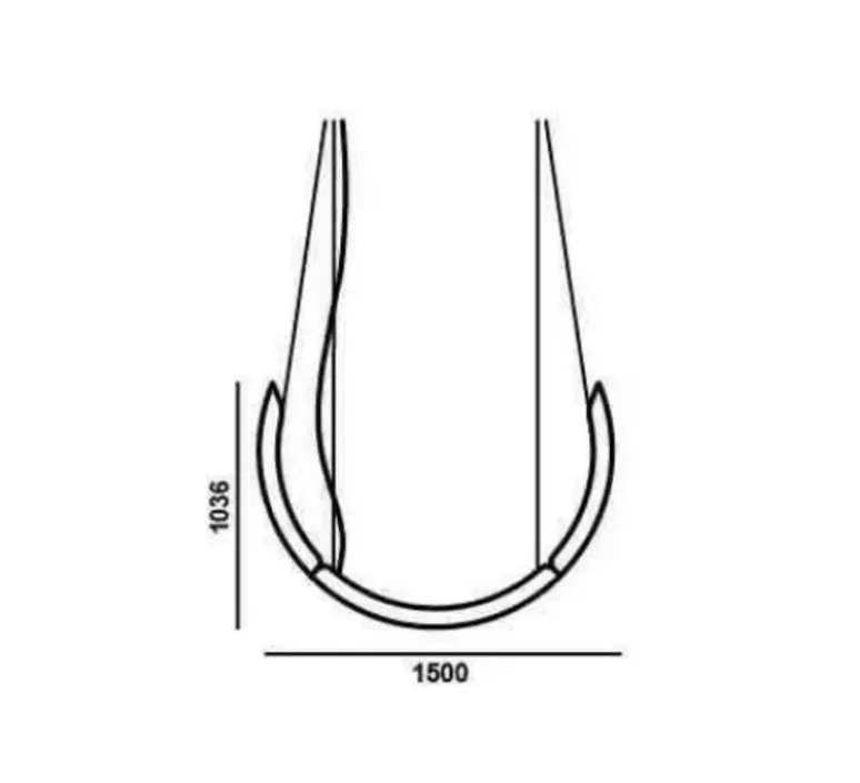 Suspension*Brokis Suspension, Elo, , LED, dim, 2700-6500K, L150cm, H103,6cm - noir et blanc