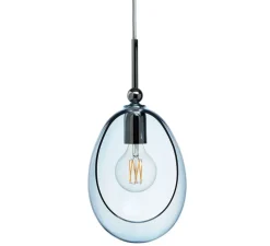 Suspension, Embrace M, argent brillant, bleu topaze, Ø18cm, H35cm - Ebb and Flow