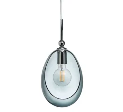 Suspension, Embrace M, argent brillant, gris fumé, Ø18cm, H35cm - Ebb and Flow