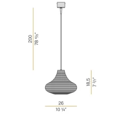 Suspension*Panzeri Suspension, Emma, laiton satiné diffuseur , LED, 2700K, 1050lm, Ø26cm, H18,5cm - bronze