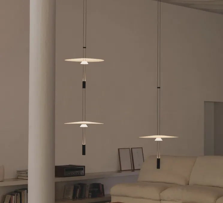 Suspension encastrable, Flamingo mini 1575, blanc et noir, LED, dim, 2700K, 726 lm, Ø45cm, H93cm - Vibia