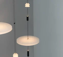 Suspension encastrable, Flamingo mini 1575, blanc et noir, LED, dim, 2700K, 726 lm, Ø45cm, H93cm - Vibia