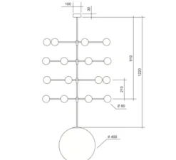 Suspension*Atelier Areti Suspension, Epic 3 180, , Ø40cm, H162cm - laiton
