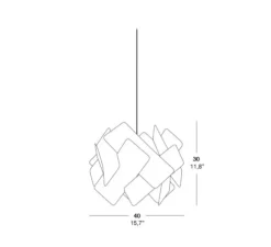 Suspension, Escape, bois naturel de cerisier, Ø30cm, H30cm - LZF