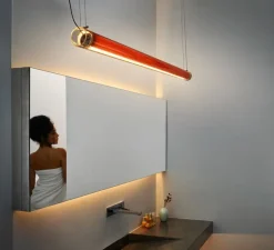 Suspension, Estela Horizontal, cerisier, LED, dim, 2700K, 1278 lm, Ø6cm, L120cm - LZF