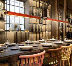 Suspension, Estela Horizontal, cerisier, LED, dim, 2700K, 1278 lm, Ø6cm, L120cm - LZF